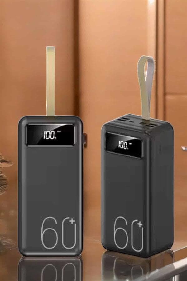 Powerbank 60.000 Mah Hızlı Şarj 4 Çıkışlı Uzun Şarj Süreli Dijital Göstergeli 5