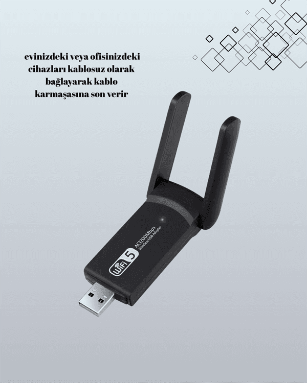 USB WiFi Adaptör – 1200 Mbps Hız 4