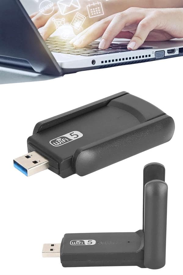 Wifi Adaptörü Bt5.0 Wifi 2'si Bir Arada Çift Bantlı Çift Anten 5