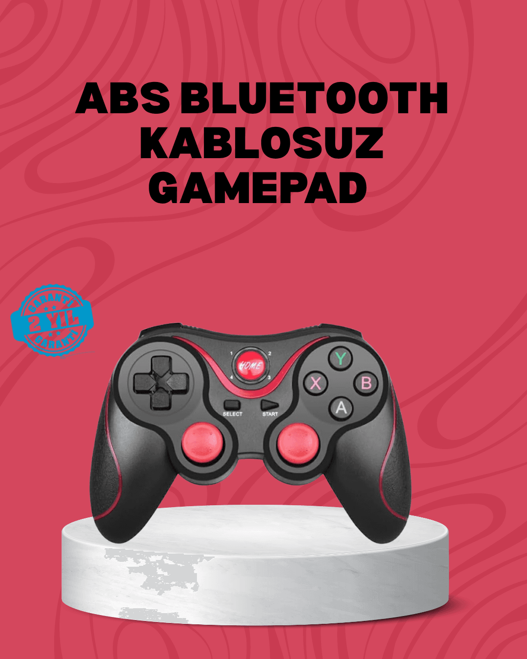 Ergonomik Kablosuz Oyun Kumandası Bluetooth Gamepad ABS Malzeme Çok Yönlü