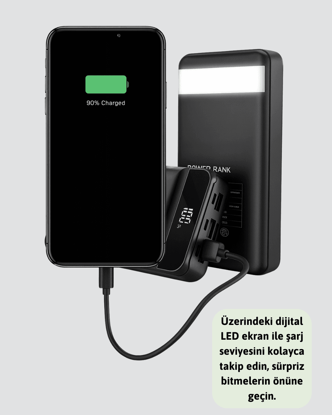 Profesyonel 50.000 mAh Powerbank – Aynı Anda Birden Fazla Cihaz Şarj Eden, Dayanıklı ve Güvenli Taşınabilir Şarj Cihazı 6