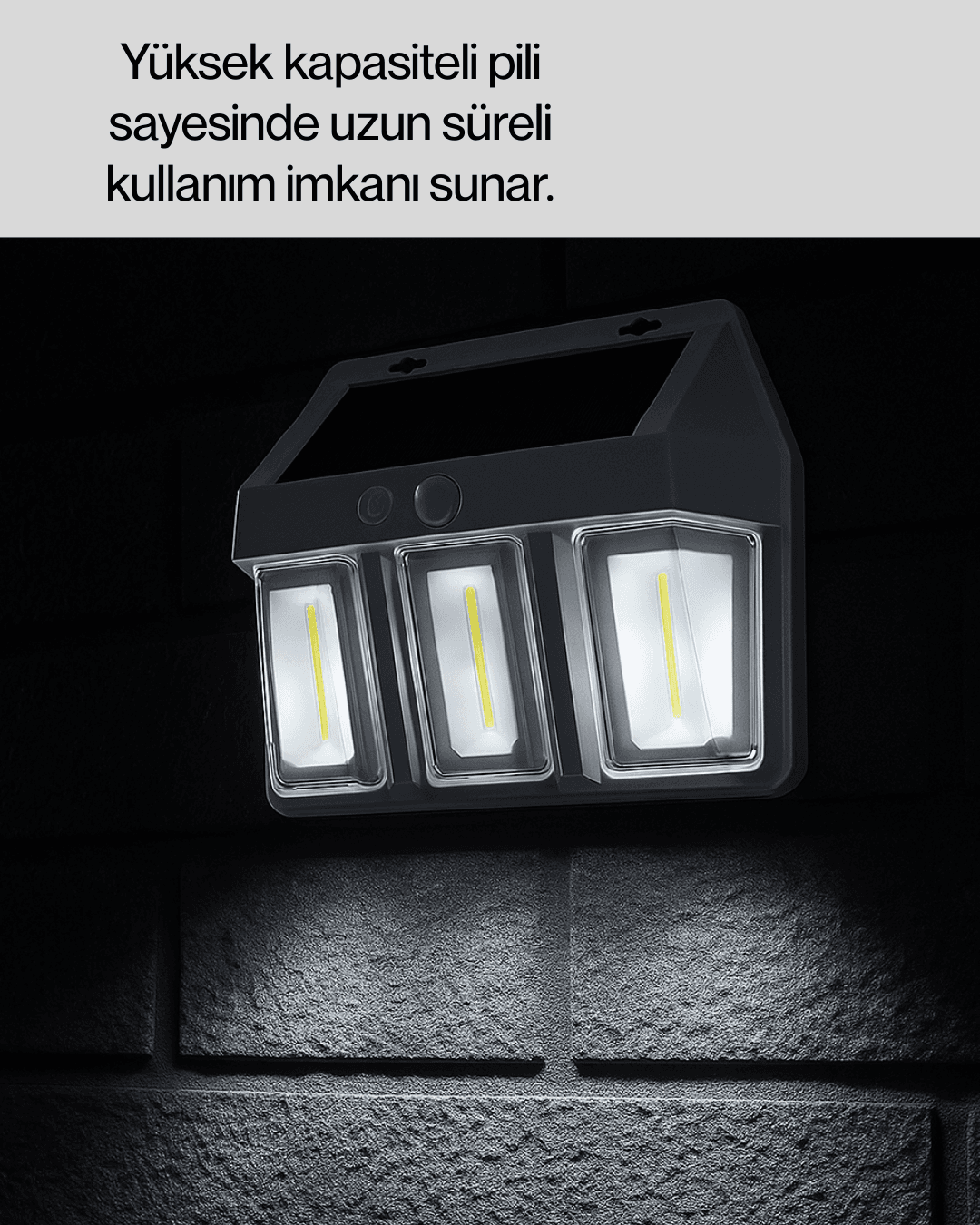 Dış Mekan Solar Duvar Lambası – 120° Hareket Algılama, 3 Işık Modu 6