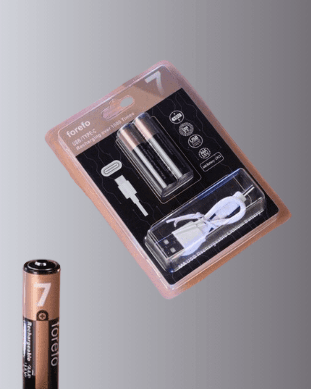 USB Type-C Şarjlı AAA Lityum Pil 1000+ Şarj Döngüsü Uzun Ömürlü 5