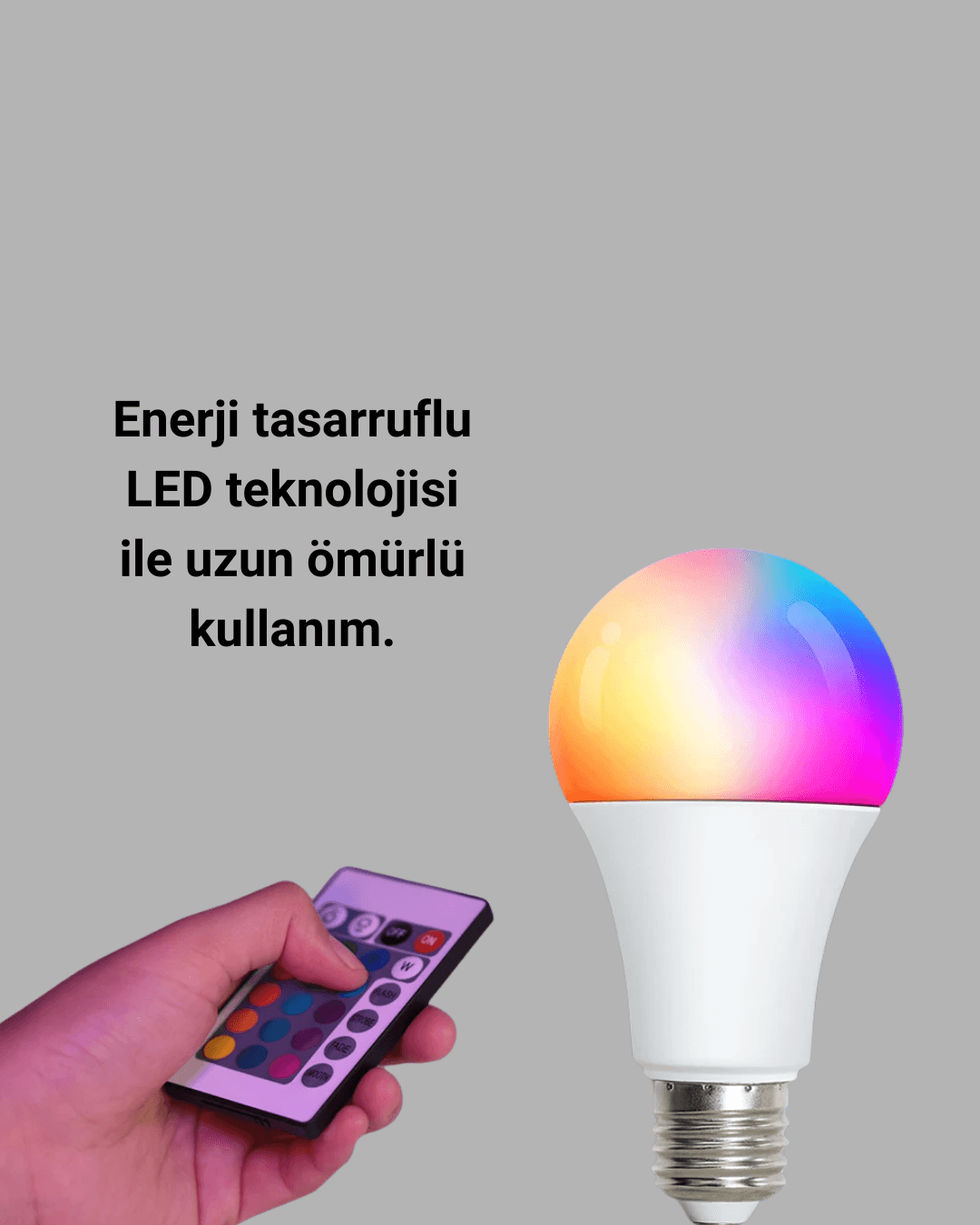 RGB Uzaktan Kumandalı LED Ampul 16 Renk Dekoratif Aydınlatma 6
