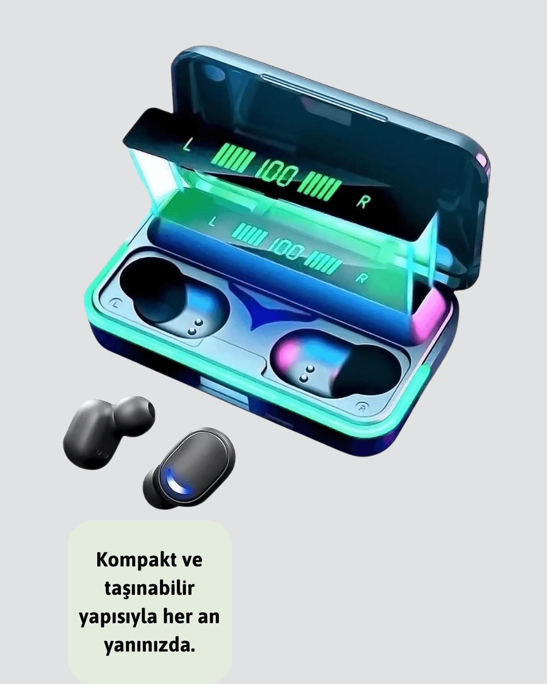 Oyun Modlu E10 Bluetooth Kulaklık Powerbank ve LED Ekranlı 6