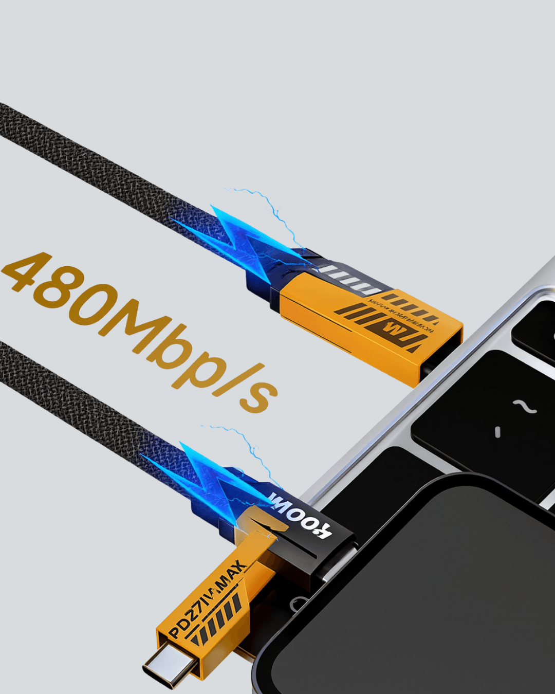 Örgülü Tasarım 4’ü 1 Arada USB-C Lightning Hızlı Şarj Kablosu 6