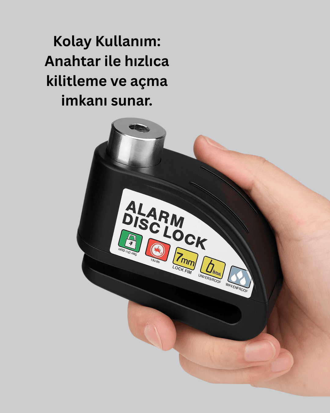 110 dB Alarm Disk Kilidi Motosiklet Scooter Bisiklet Güvenlik 5