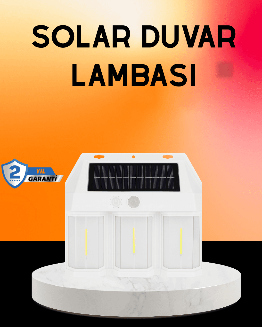 Güneş Enerjili 3 Modlu Duvar Apliği – Bahçe ve Garaj Aydınlatması