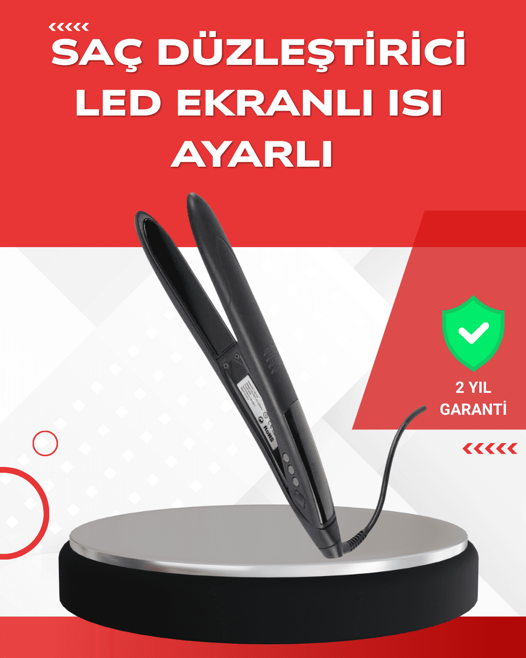 Profesyonel 2025 Saç Düzleştirici Isı Ayarlı Titanyum Seramik Plakalı A Kalite Orijinal