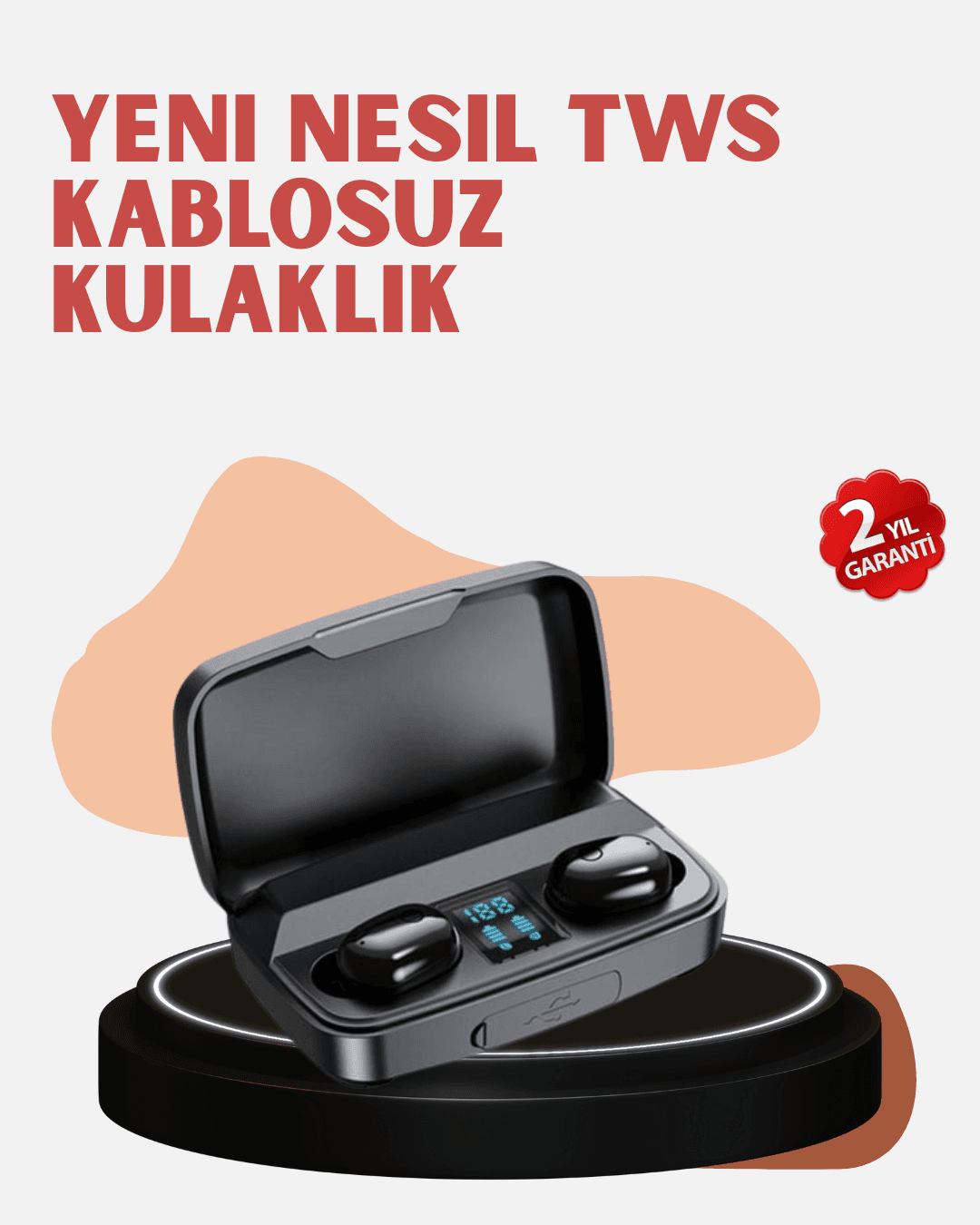 Yüksek Kapasiteli A10s TWS Kablosuz Kulaklık Dokunmatik Kontrol