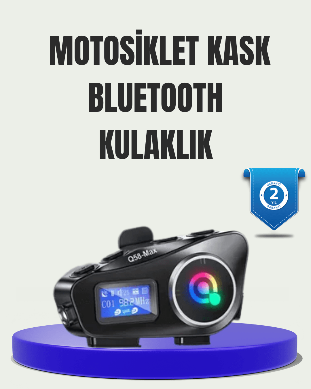 IP65 Suya Dayanıklı Kask Bluetooth Kulaklık LCD Ekranlı Motosiklet İçin