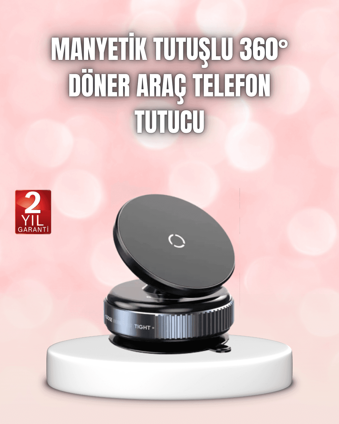 Vakumlu Manyetik Araç İçi Telefon Standı 360 Derece Dönebilen Tutucu