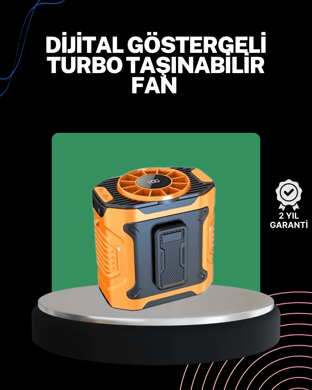 USB Şarjlı Kompakt El ve Boyun Fanı Çok Fonksiyonlu