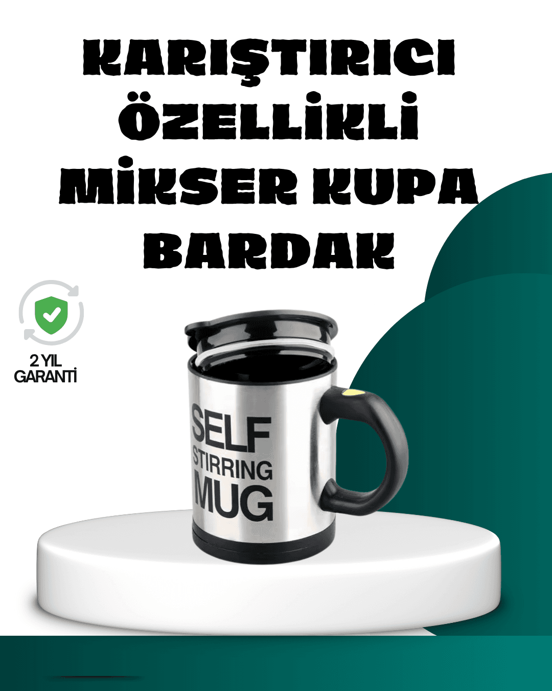 Otomatik Karıştırmalı Termos Kupa | Ergonomik Tasarım