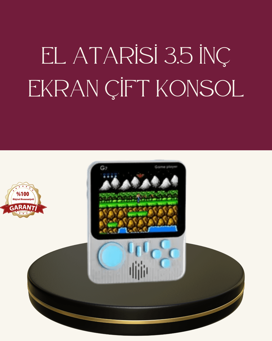 Şarjlı 3.5 İnç Retro Oyun Konsolu TV Çıkışlı Taşınabilir Oyun Cihazı