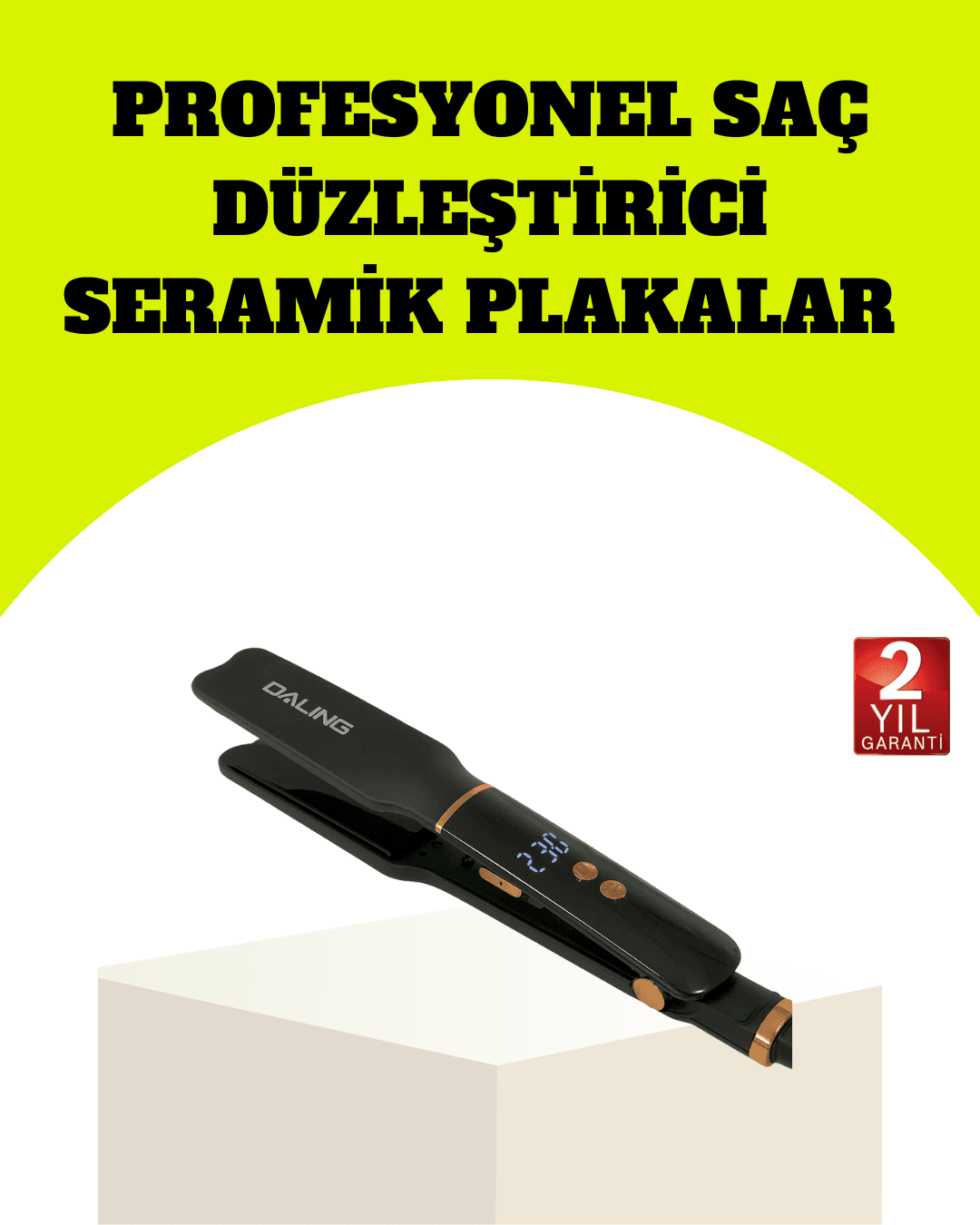 Saç Düzleştirici 30 Saniyede Isınma Hafif ve Portatif Tasarım