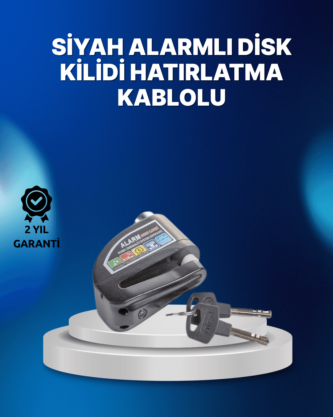 Suya Dayanıklı 110dB Alarmlı Çelik Disk Kilidi
