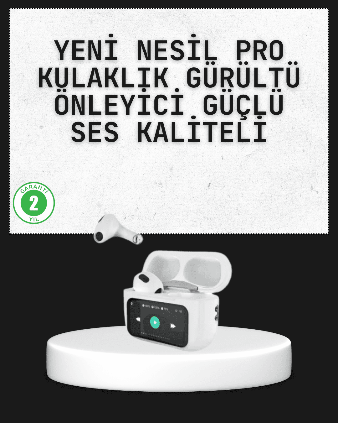 Akıllı Sensörlü Su Geçirmez Bluetooth Kulaklık Güçlü Batarya ve Bass