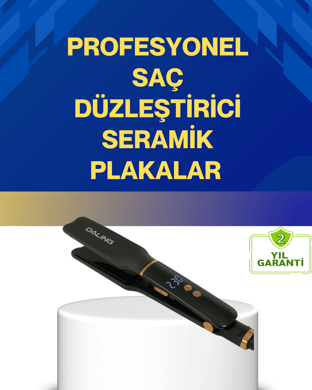 Seramik Plakalı Daling Saç Düzleştirici Kırılma ve Dolanma Önleyici