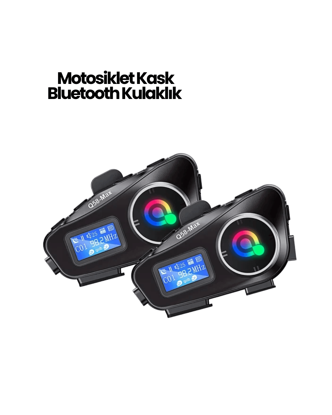 Q58 İntercom Kask Kulaklığı Bluetooth 5.3 FM Radyo Gürültü Azaltma IP65