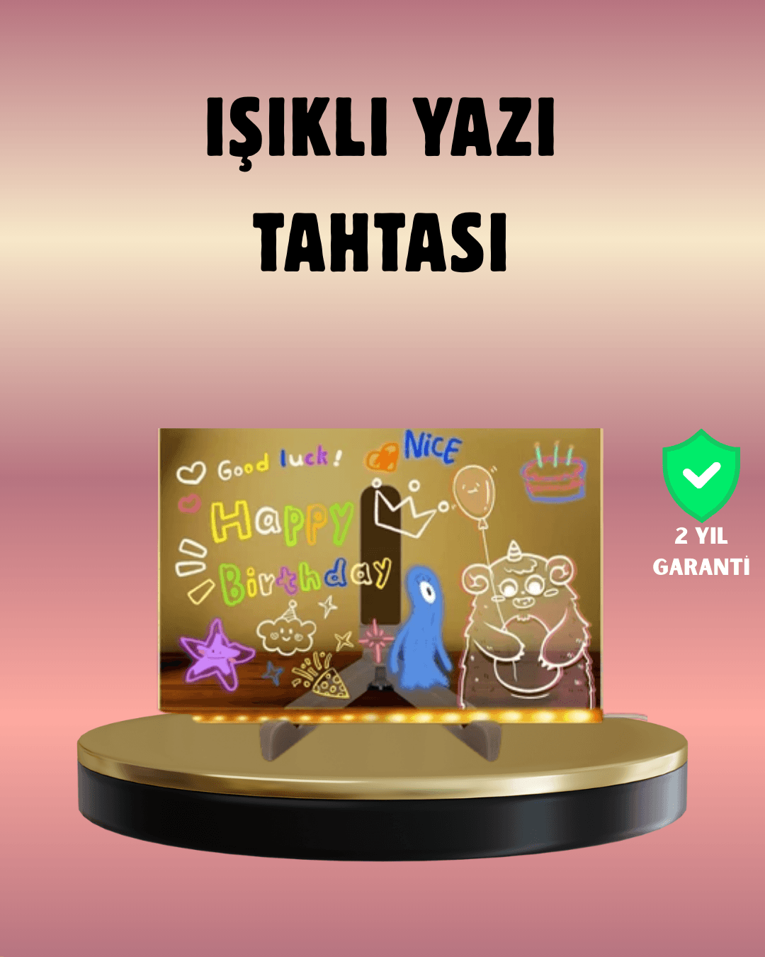 USB Bağlantılı LED Akrilik Çizim ve Not Tahtası