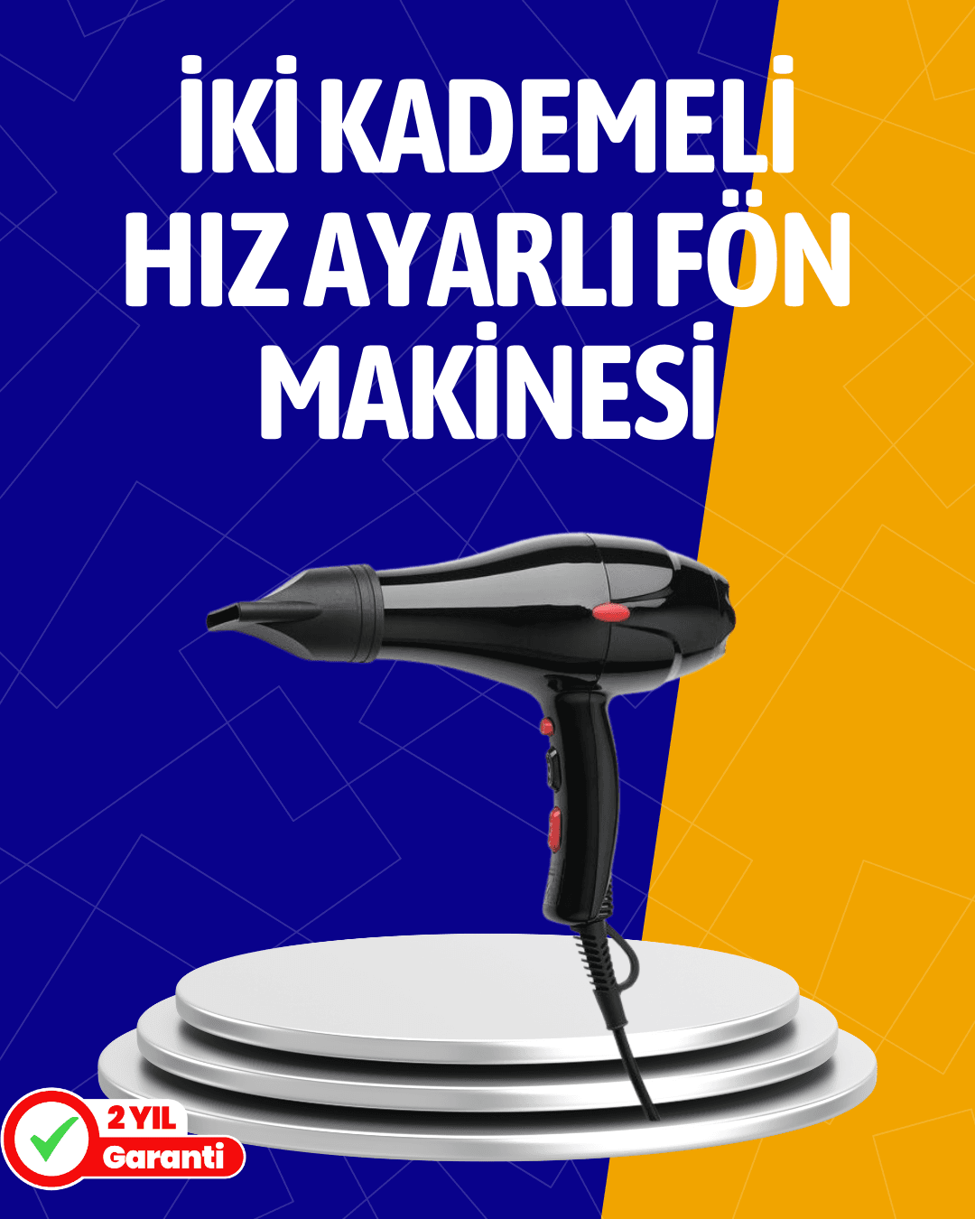2200W Güçlü Motorlu Ergonomik Fön Makinesi