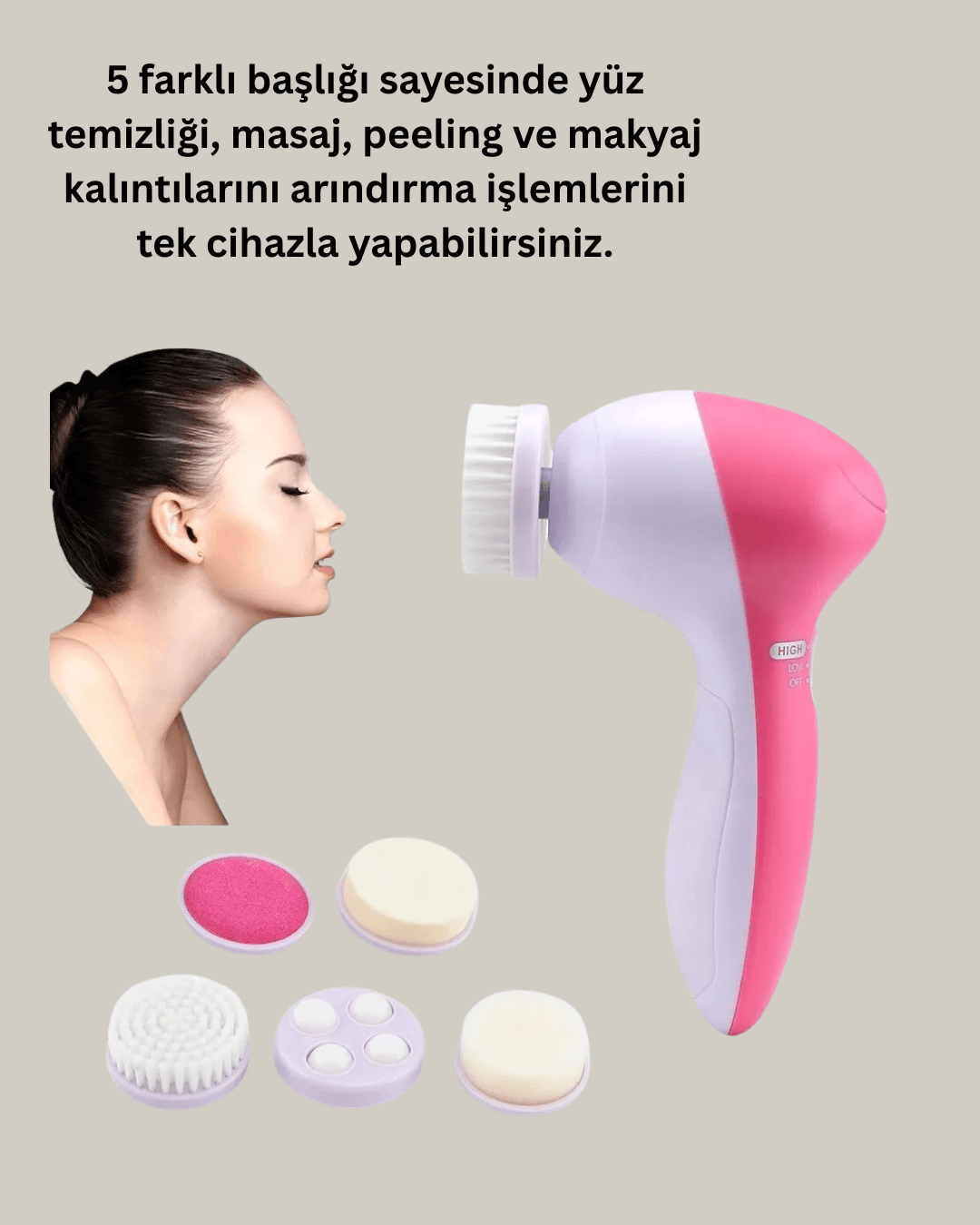 Taşınabilir 5 in 1 Elektrikli Cilt Temizleyici 3