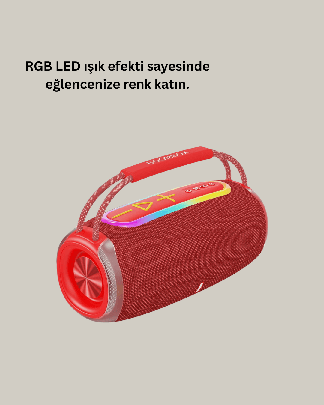 20W Güçlü Ses Çift Sürücülü RGB LED Işıklı Bluetooth 5.3 Hoparlör 3