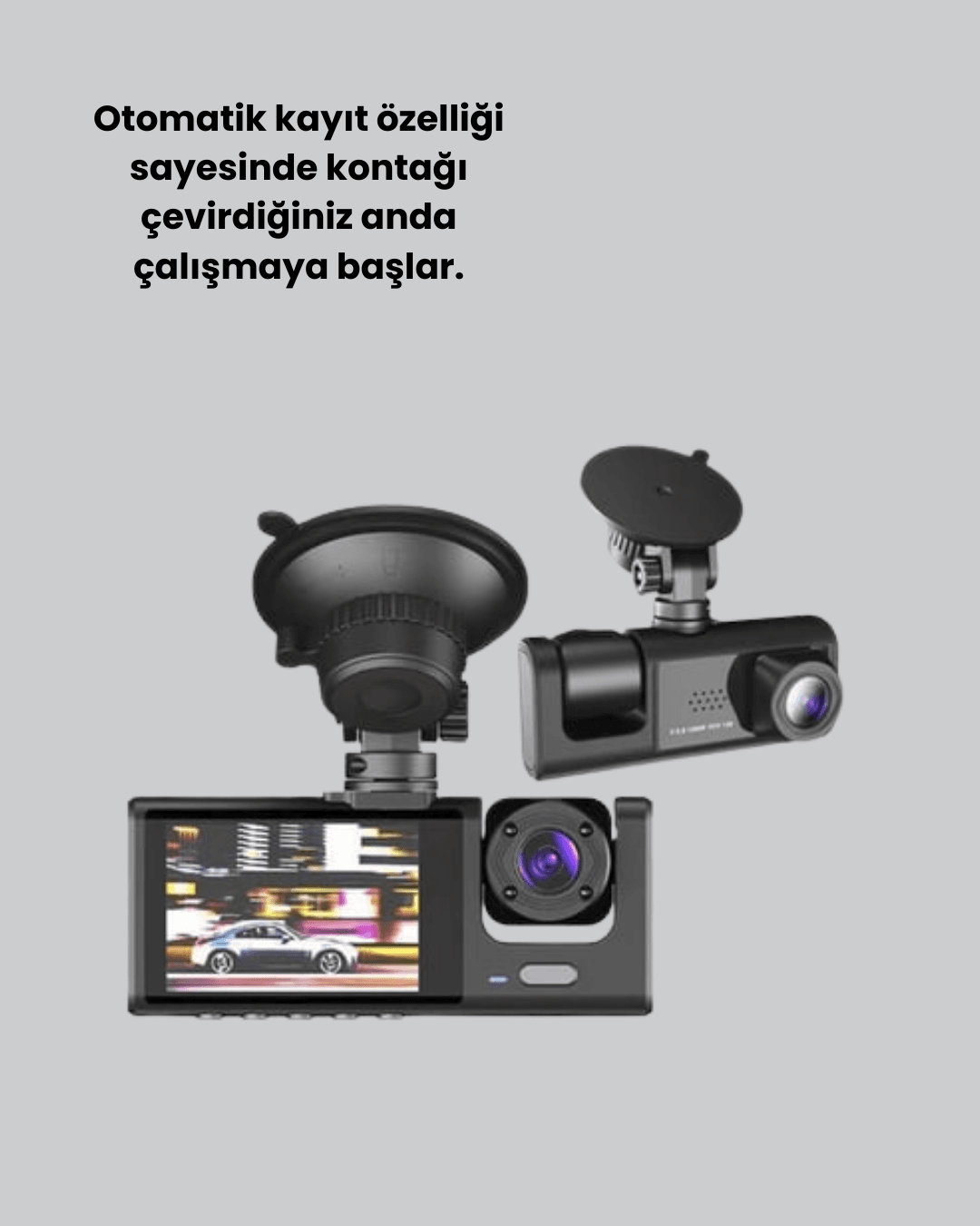 Full HD Çift Yönlü Araç Kamerası  Hareket Algılama  Döngüsel Kayıt 3