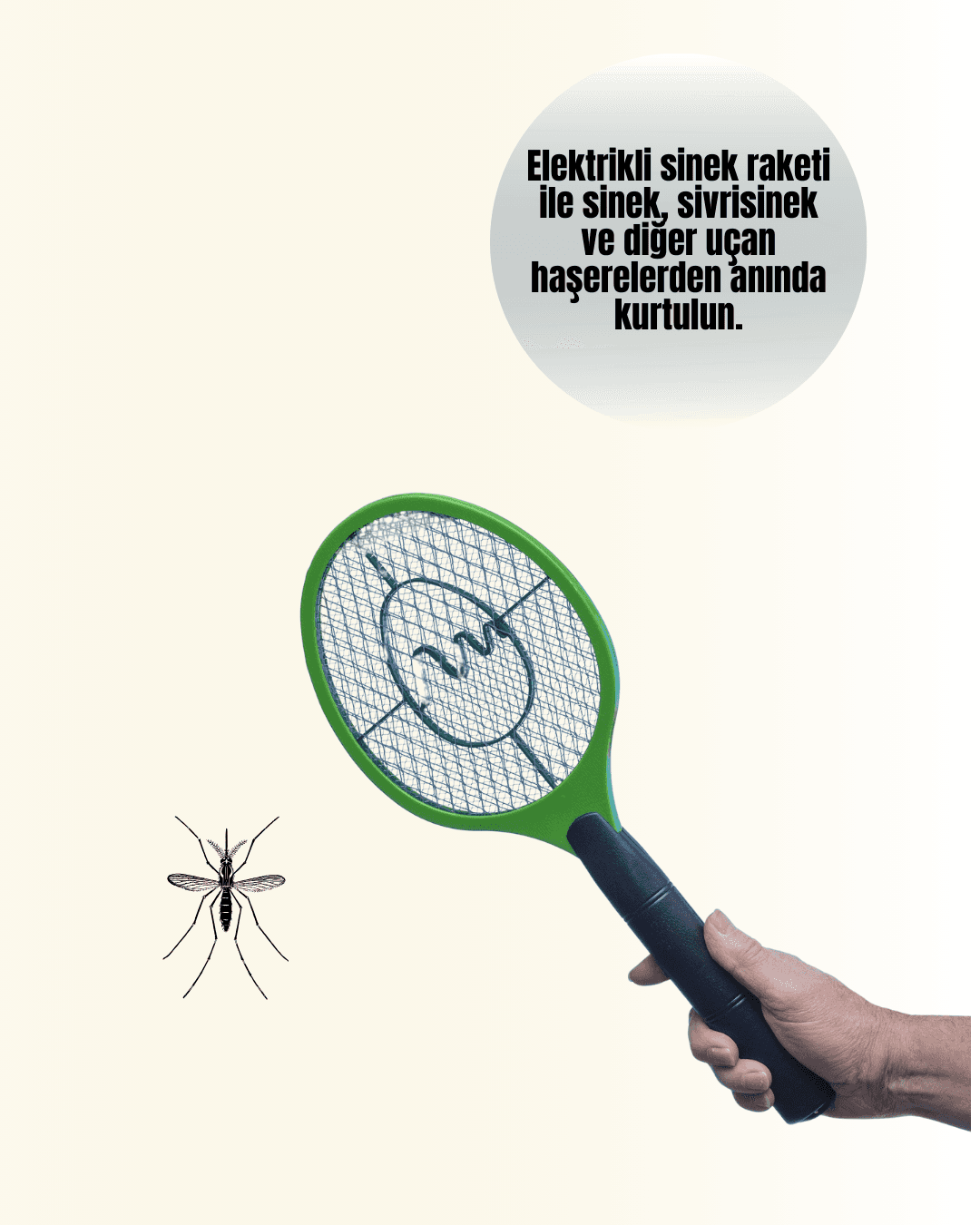 Çocuk ve Evcil Hayvan Dostu Elektrikli Sinek Raketi | Güvenli Kullanım 3