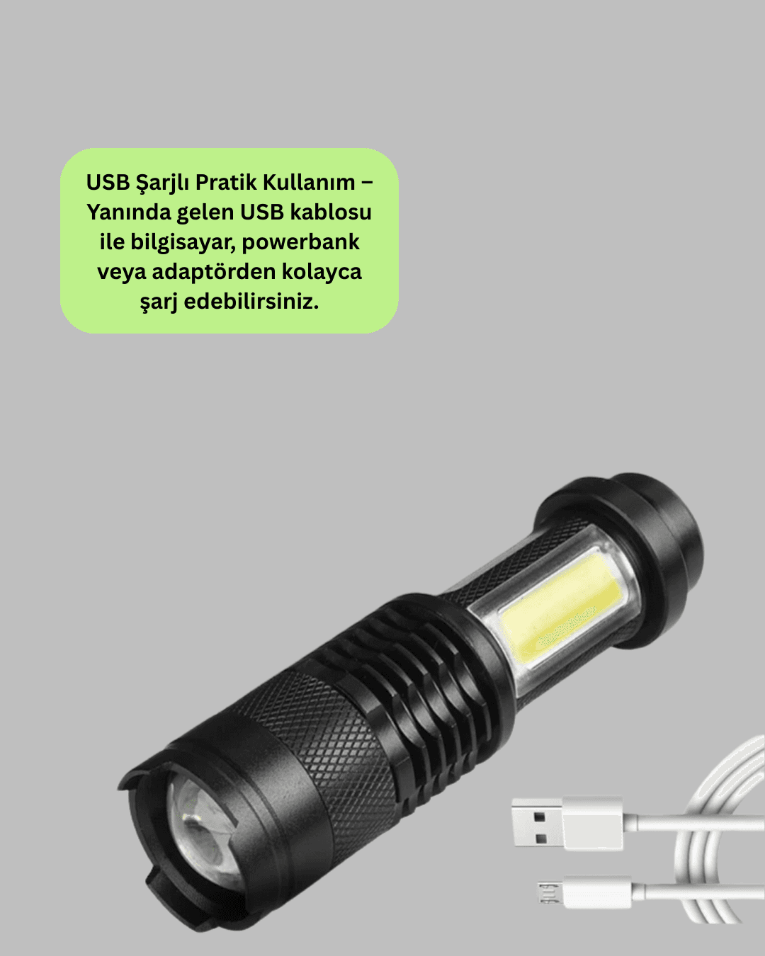 Suya Dayanıklı 4 Modlu Mini LED El Feneri 3
