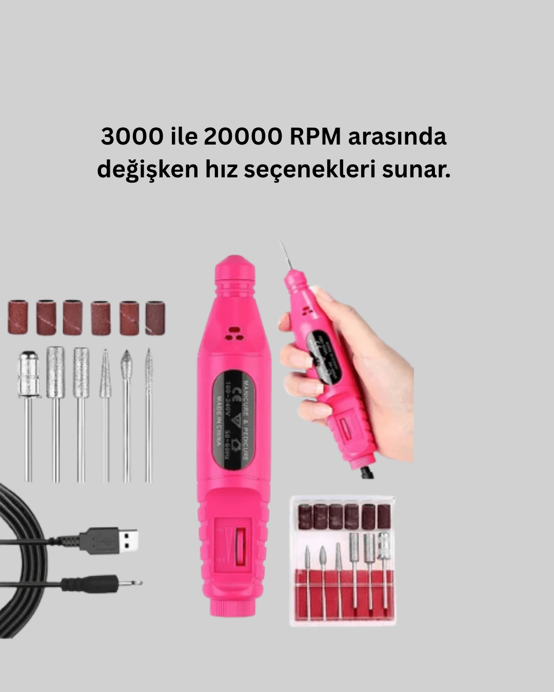 6 Uçlu Elektrikli Manikür Pedikür Seti 3