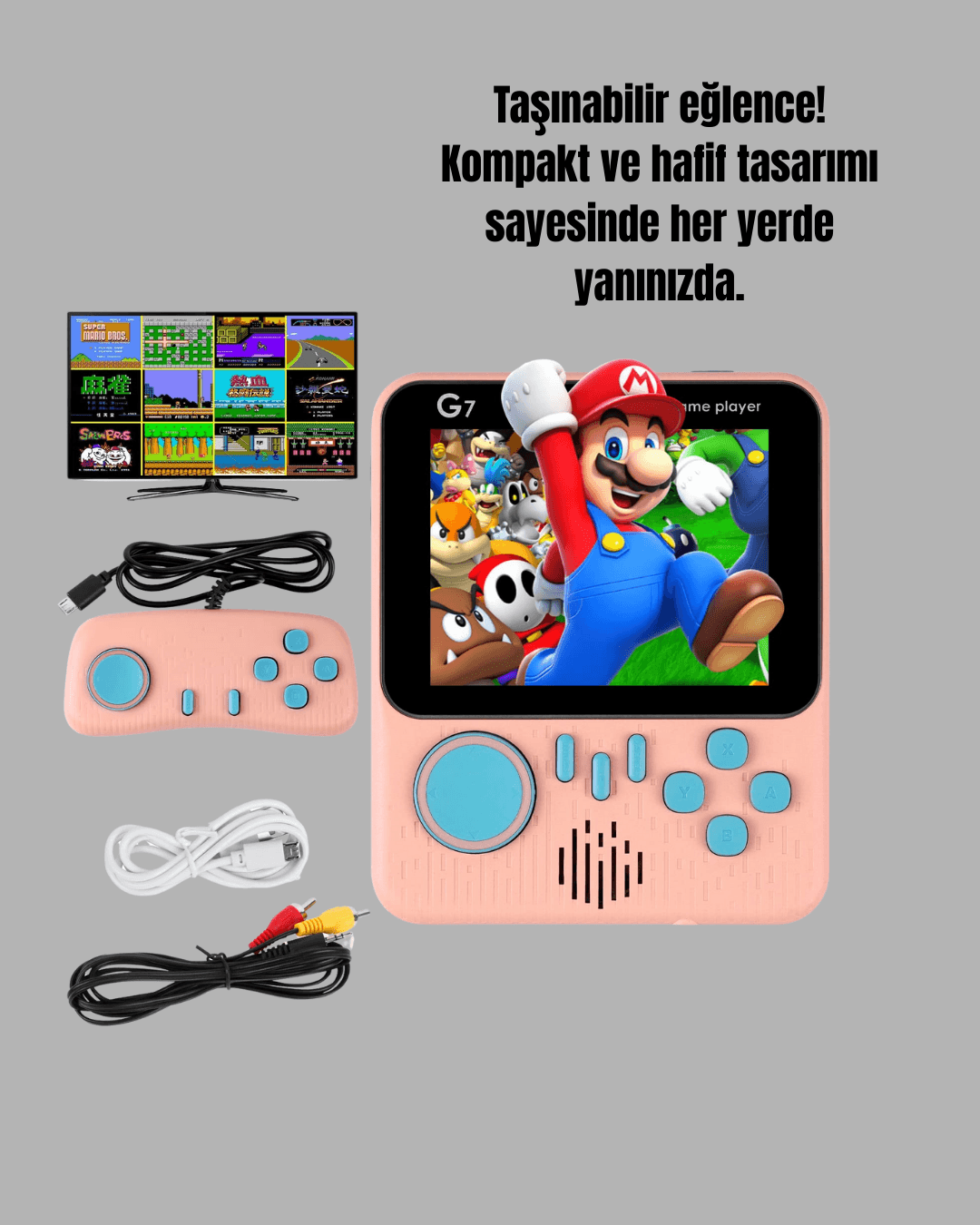 666 Oyunlu Retro Game Console TV Çift Gamepad 3.5 inç LCD Taşınabilir 3