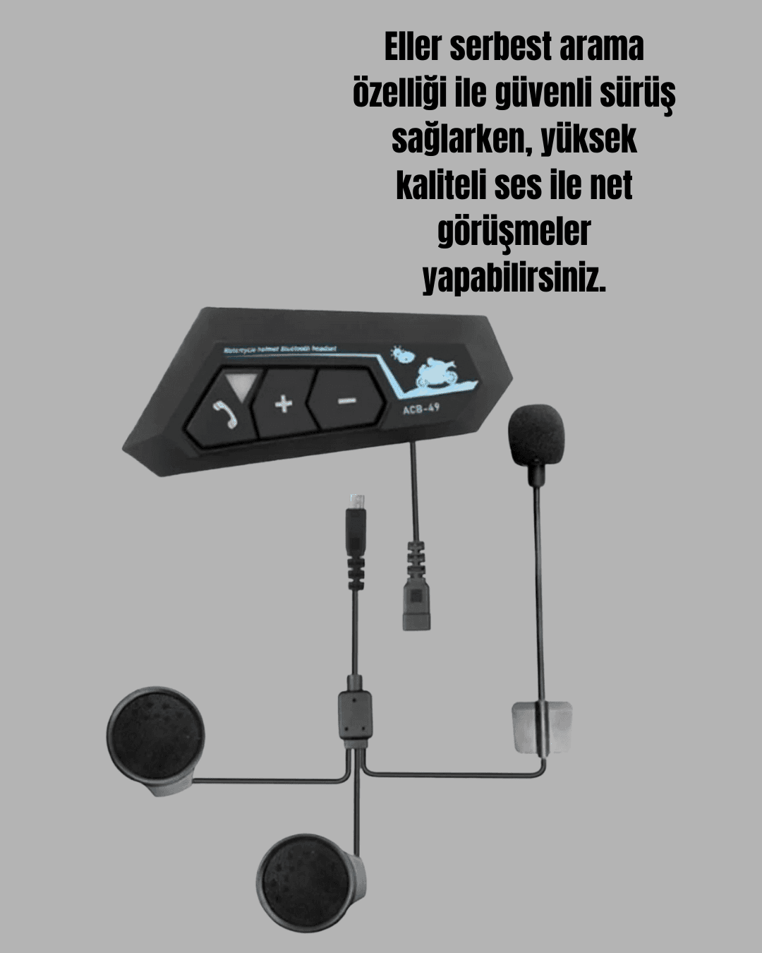 Su Geçirmez BT22 Bluetooth Kask Kulaklığı GPS ve Müzik Uyumlu 3