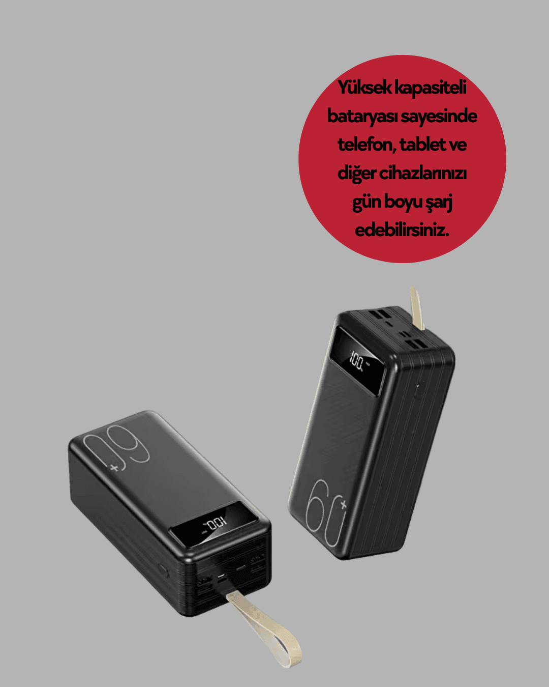 4 Çıkışlı Hızlı Şarj Destekli Powerbank 3