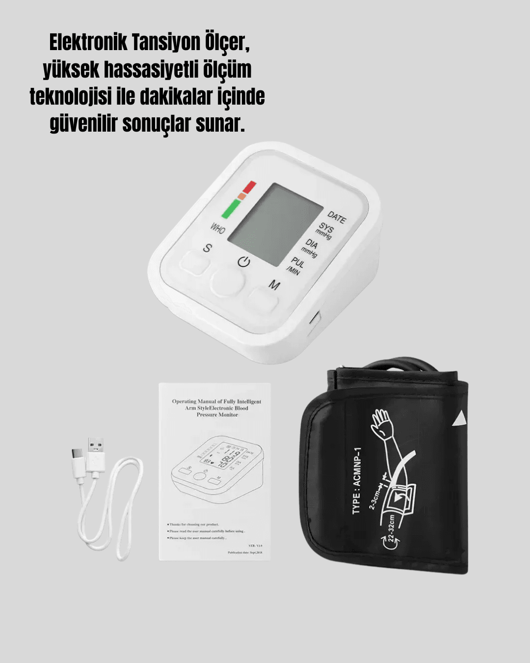 Kol Tipi LCD Ekranlı Elektronik Tansiyon Monitörü 6