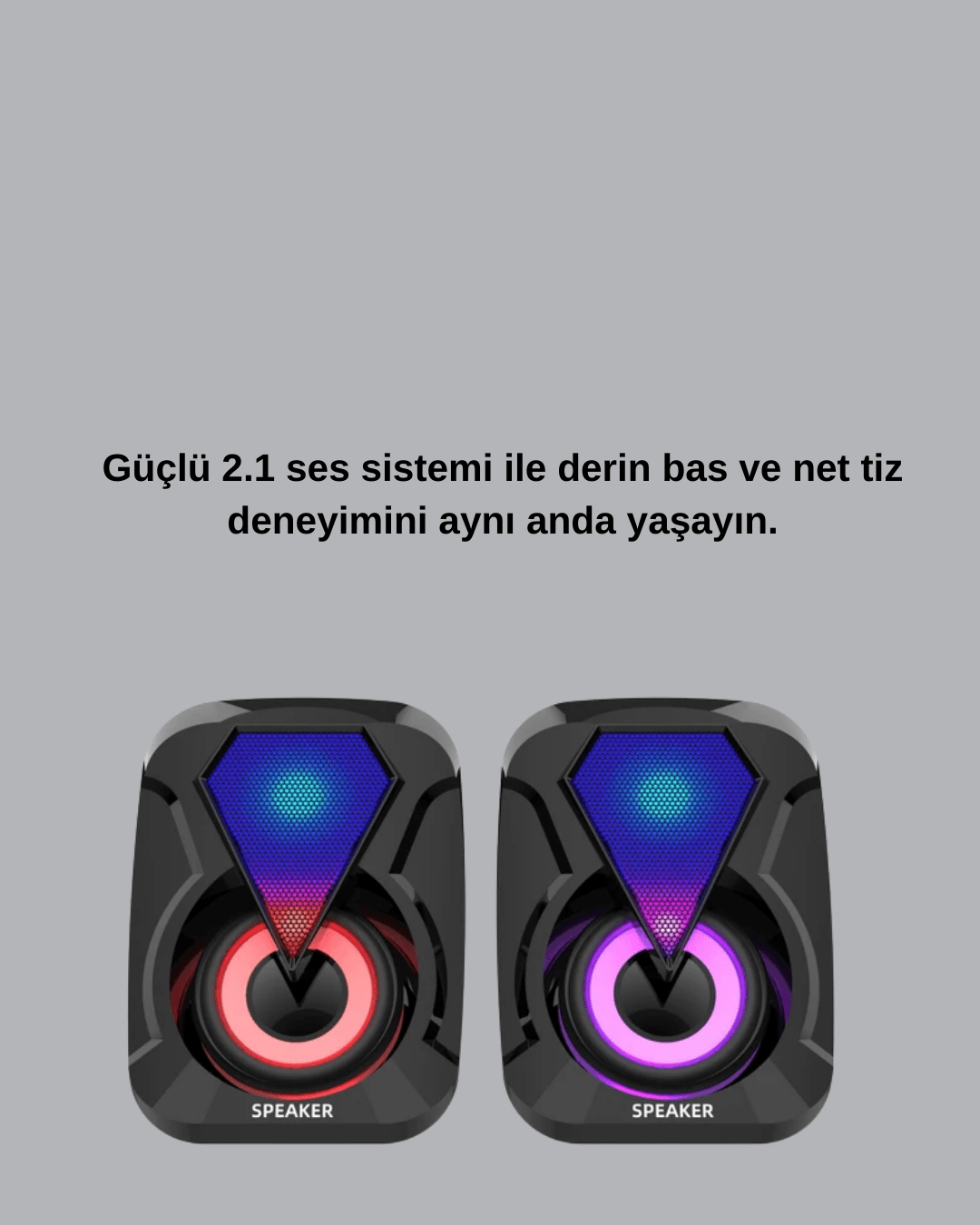 Renkli LED Işıklı Hoparlör 3