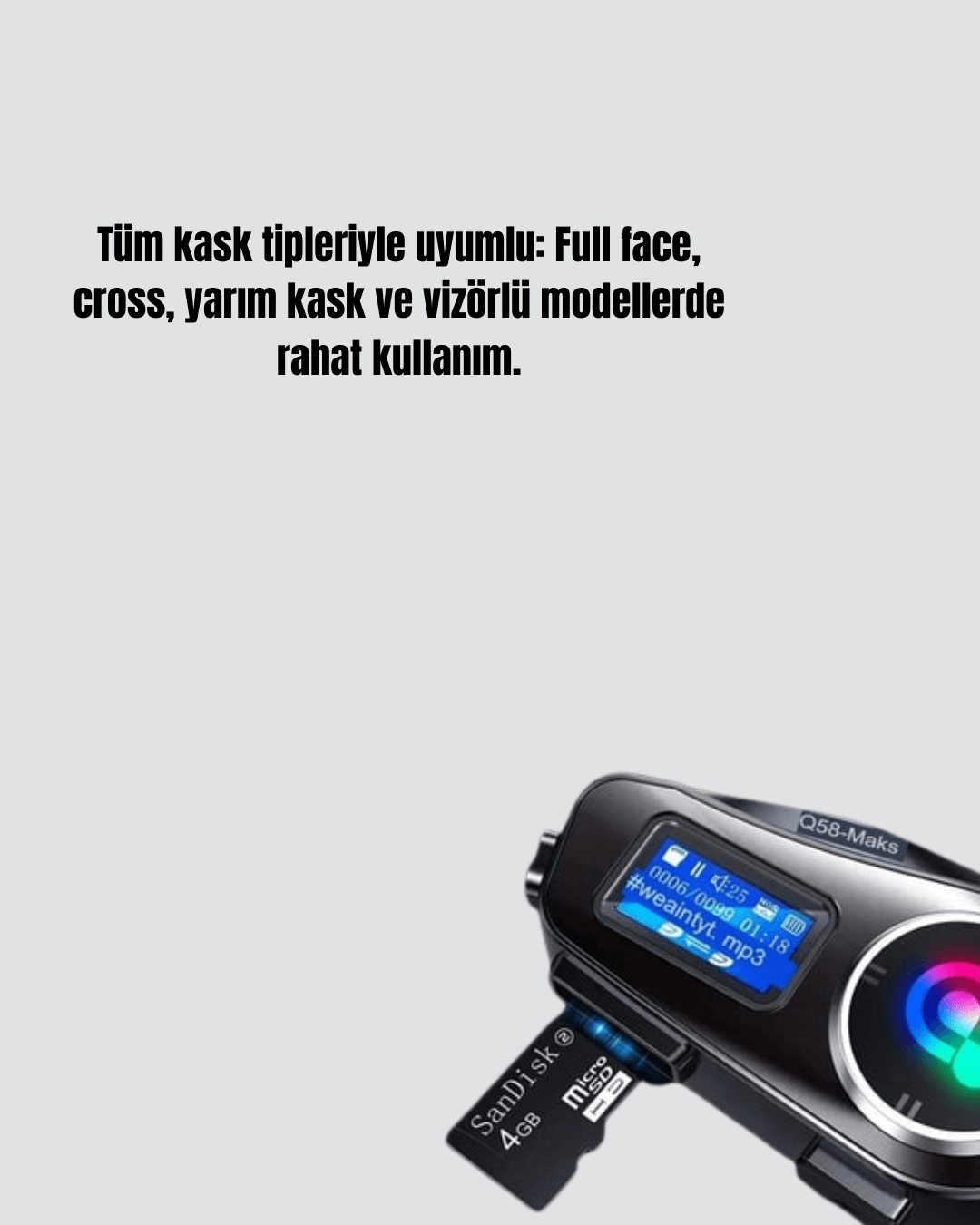 Su Geçirmez Bluetooth 5.3 Kask Kulaklığı 1000mAh Bataryalı IP65 Korumalı 3