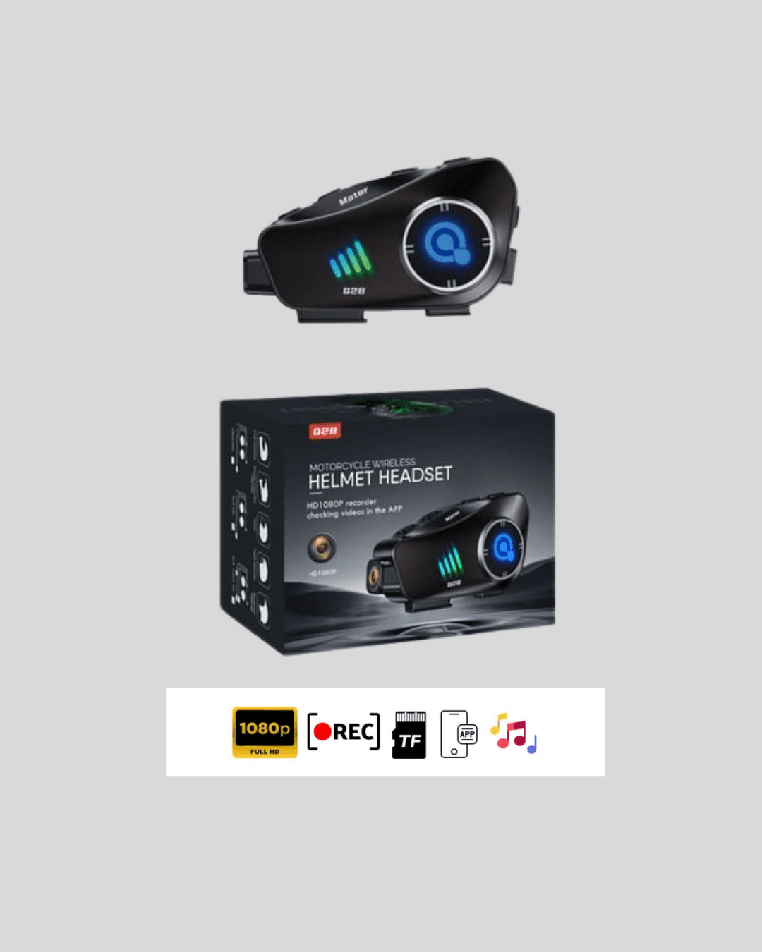 Q28 Motosiklet Kask Bluetooth Kulaklık  Full HD 1080P Kamera 3