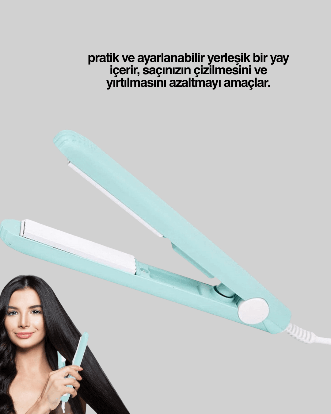 Hafif ve Taşınabilir Seramik Kısa Saç Maşası – Seyahate Uygun Ergonomik ve Güvenli Tasarım 3