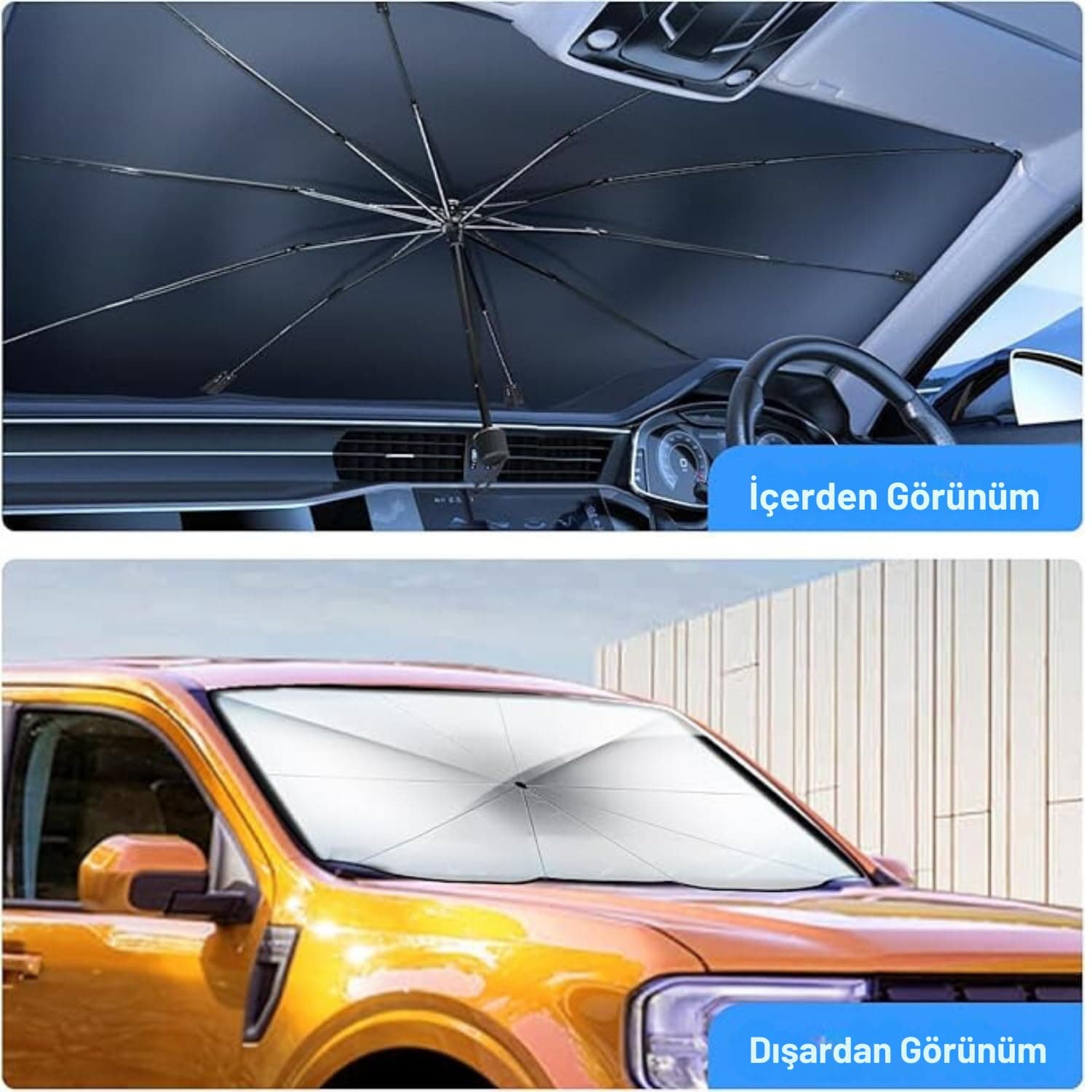 Hyundai i30, Ford Fiesta, Seat Ibiza, Renault Clio, Dacia Duster Uyumlu Oto Şemsiye 3