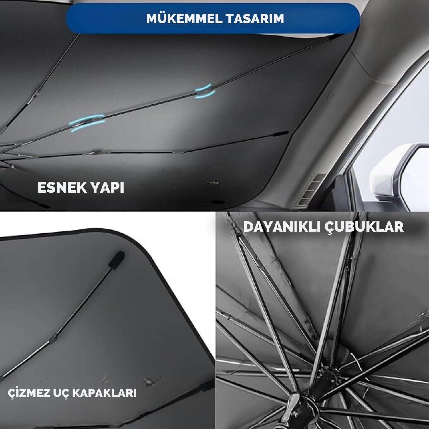 Hyundai i30, Ford Fiesta, Seat Ibiza, Renault Clio, Dacia Duster Uyumlu Oto Şemsiye 6