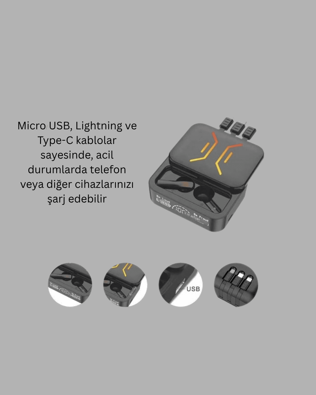 300mAh Kutulu Bluetooth Kulaklık – 40mAh Kulaklık Bataryası 4