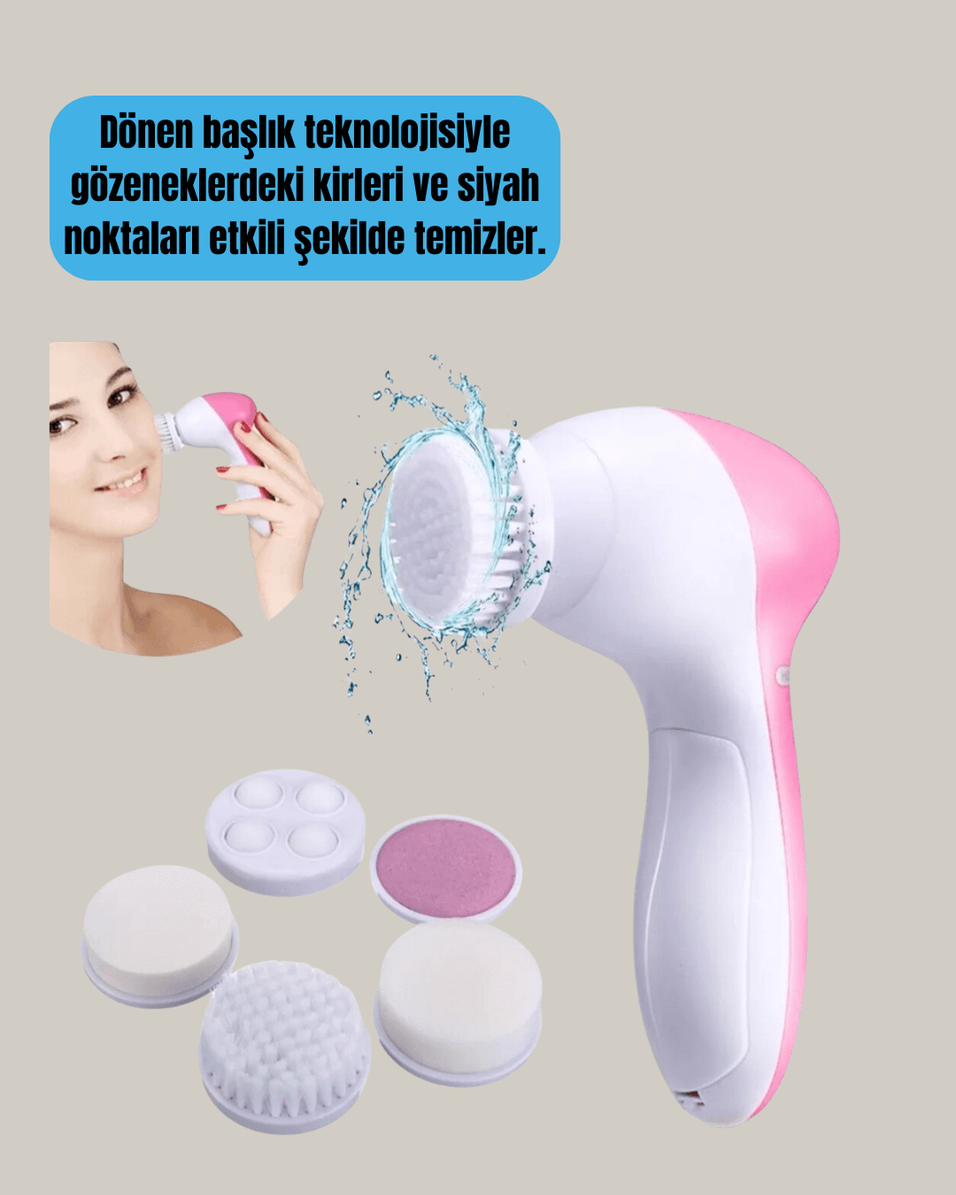 Taşınabilir 5 in 1 Elektrikli Cilt Temizleyici 4