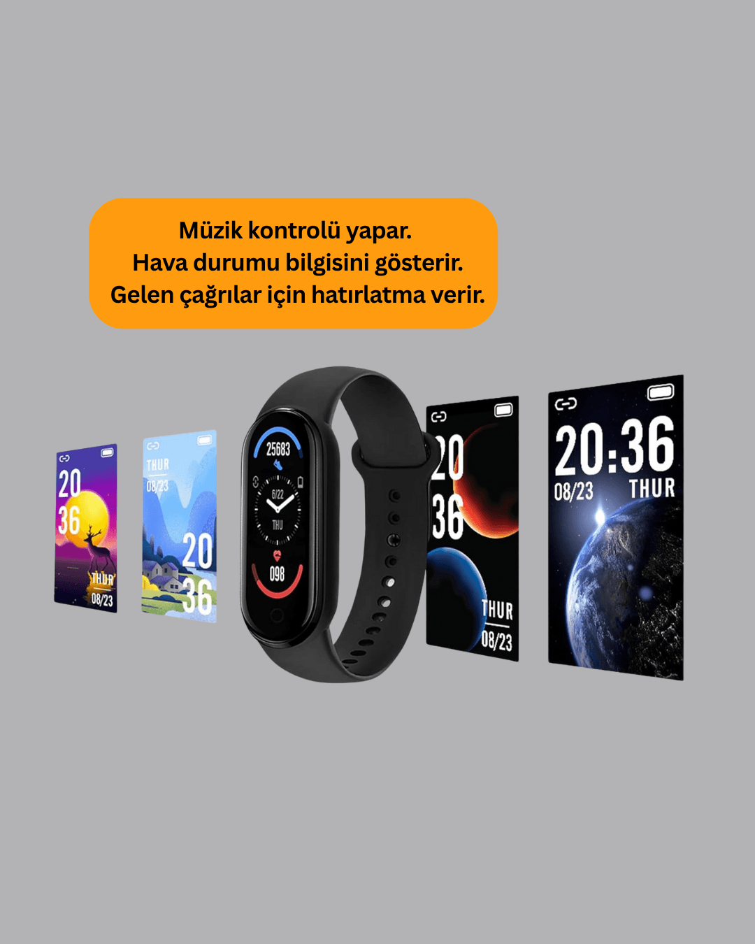 iOS ve Android Uyumlu Akıllı Bileklik – Çok Fonksiyonlu Kullanım 4