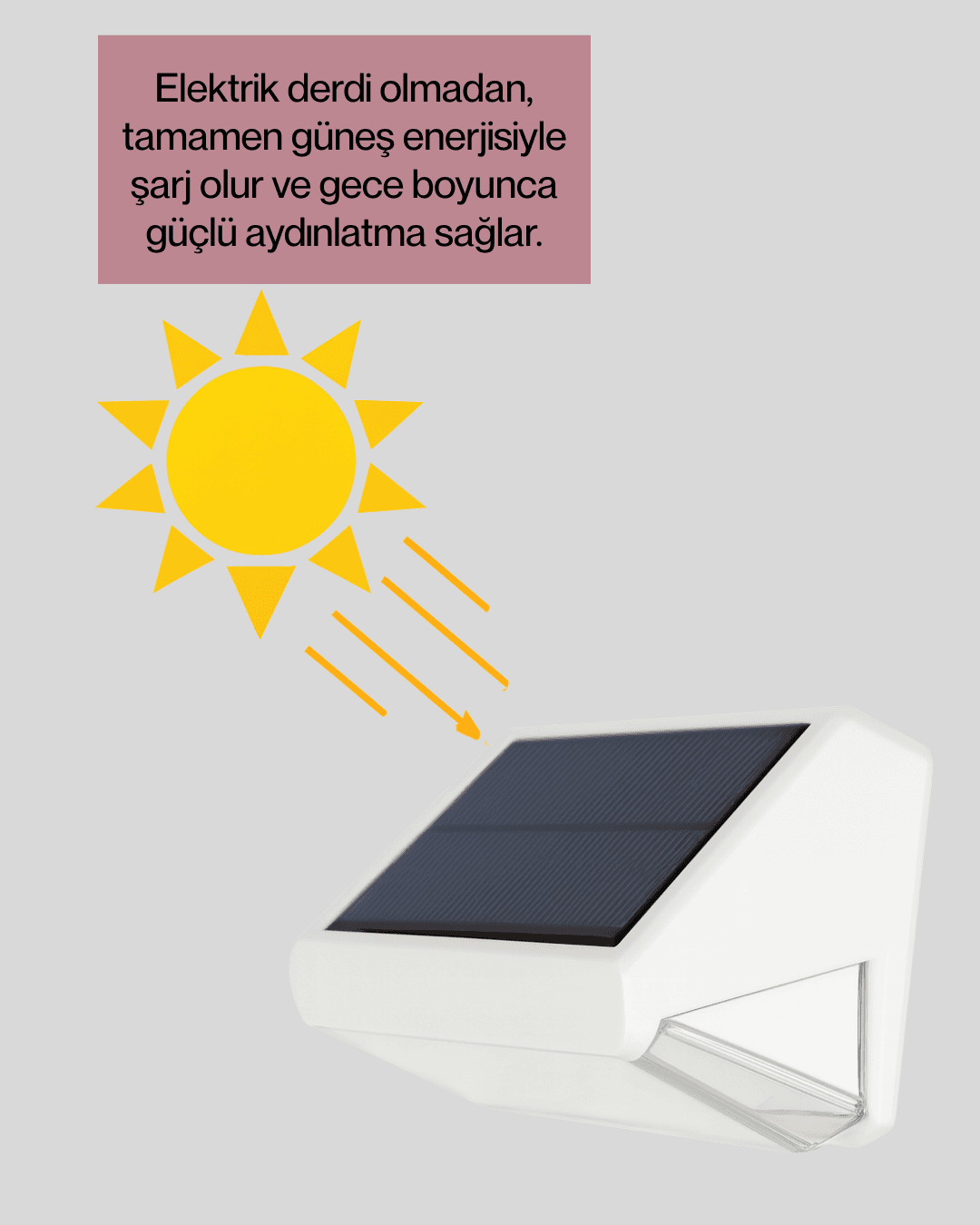 Dış Mekan Solar Duvar Lambası – 120° Hareket Algılama, 3 Işık Modu 4