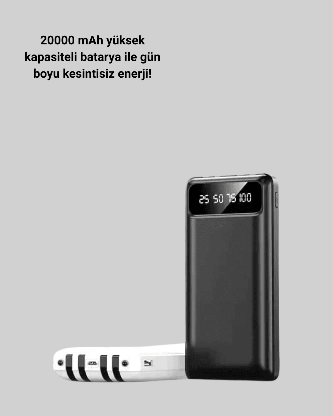 20.000mAh Taşınabilir Powerbank PD Teknolojili Çift USB Çıkışlı 4