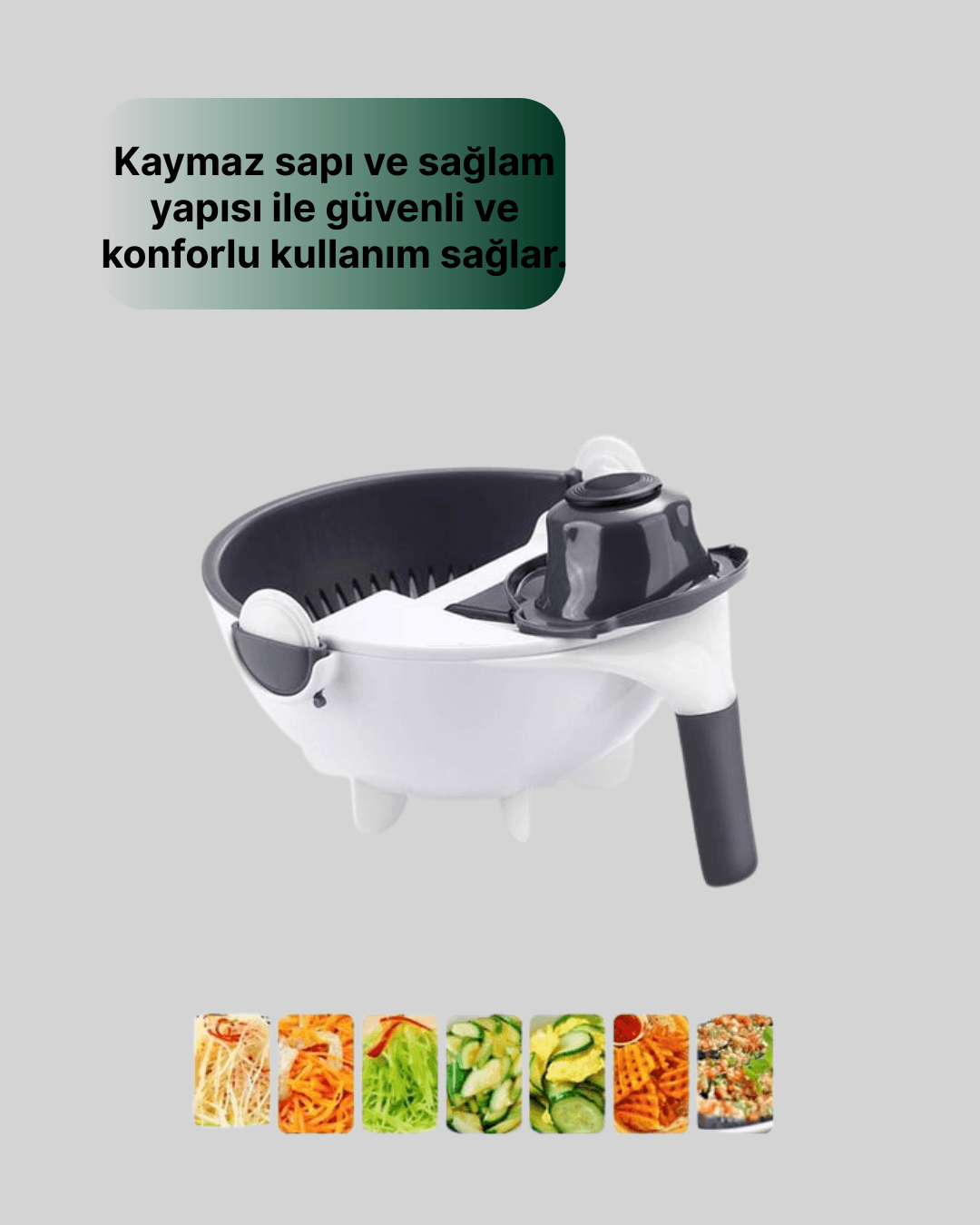 Döner Mekanizmalı Sebze Doğrayıcı Hazneli Rende 5