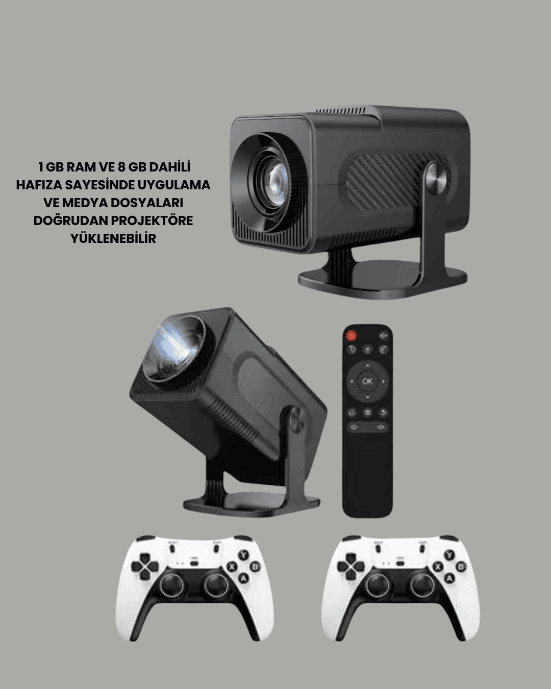 HCS350pro 1080P Full HD Taşınabilir Android Projektör 4