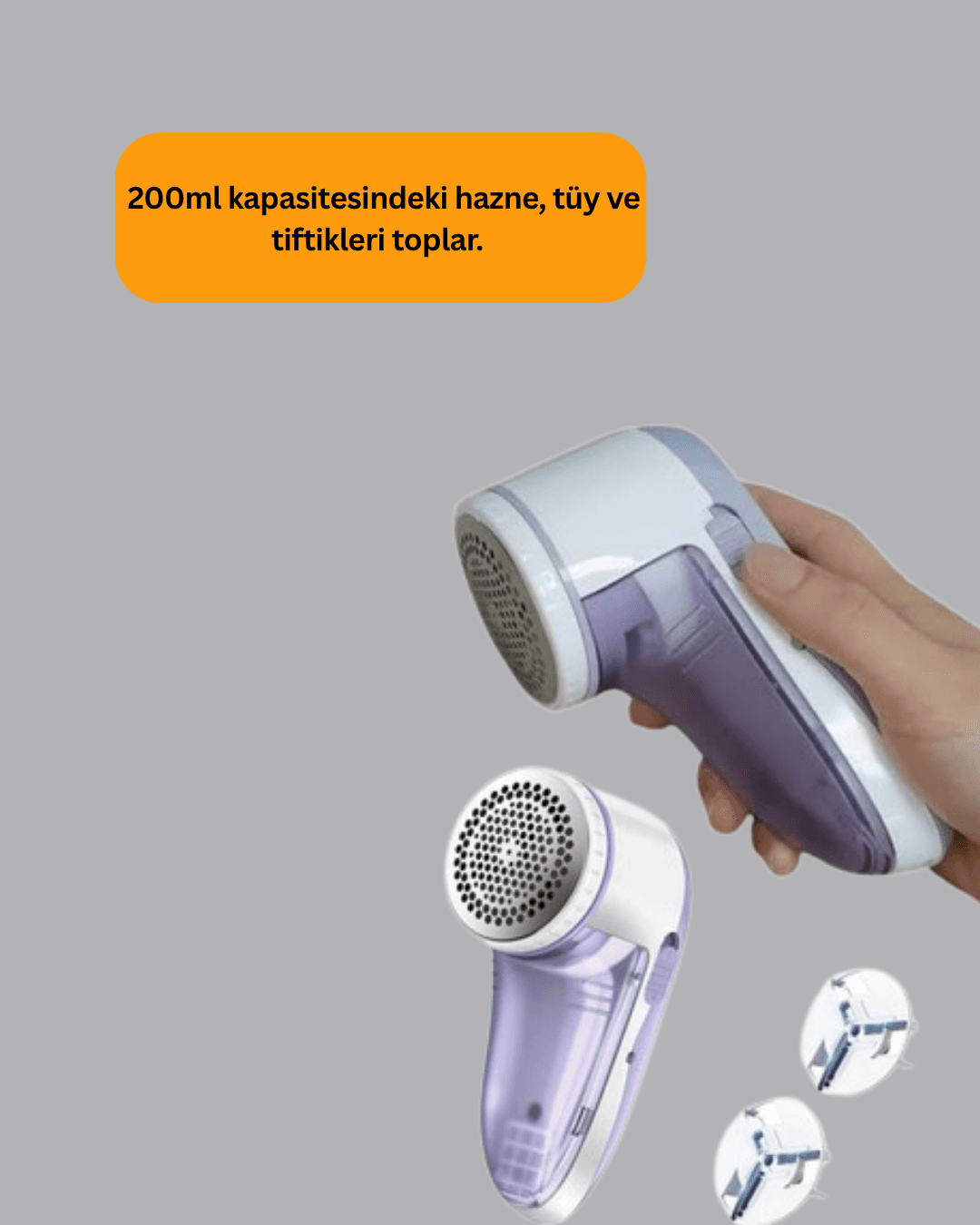 Tüy ve Tiftik Temizleyici – 3 Bıçaklı, 200ml Kapasiteli 4